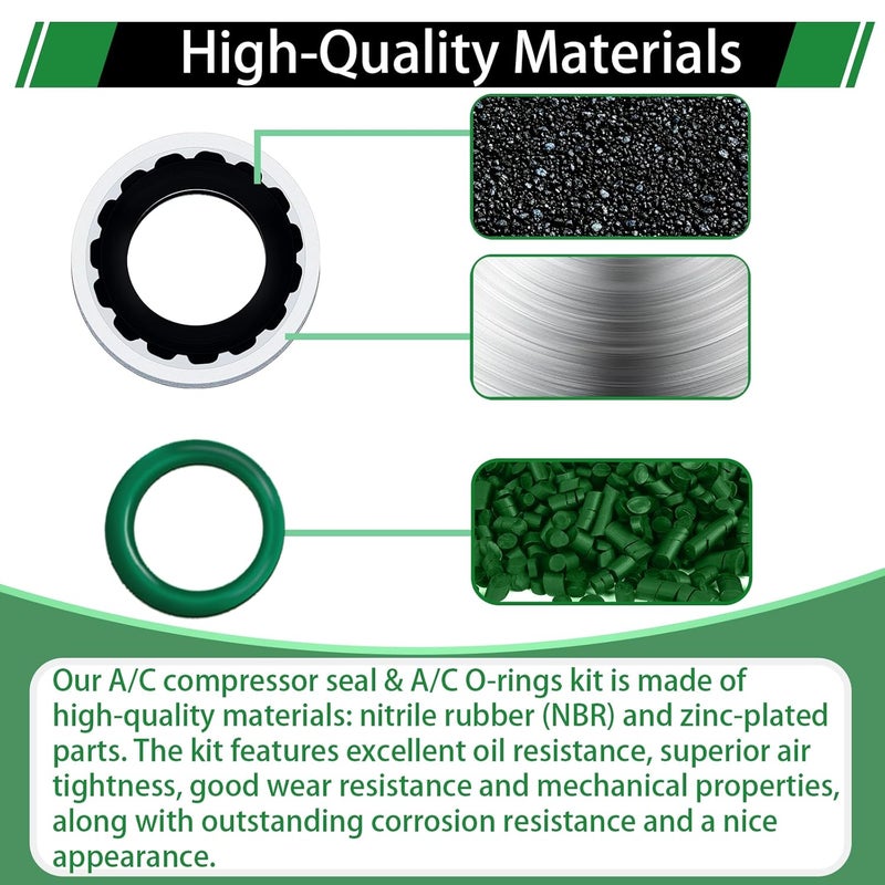 Japtend 40pcs A/C Compressor Seal Washers and 175pcs A/C O Rings Assortment Kit, 24 Sizes Air Conditioning Compressor Port Gasket for Automotive Replacement. - Image 4